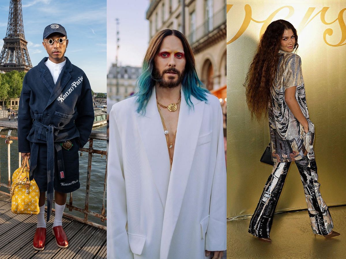 Pharrell Williams and other celebrities at Paris Fashion Week