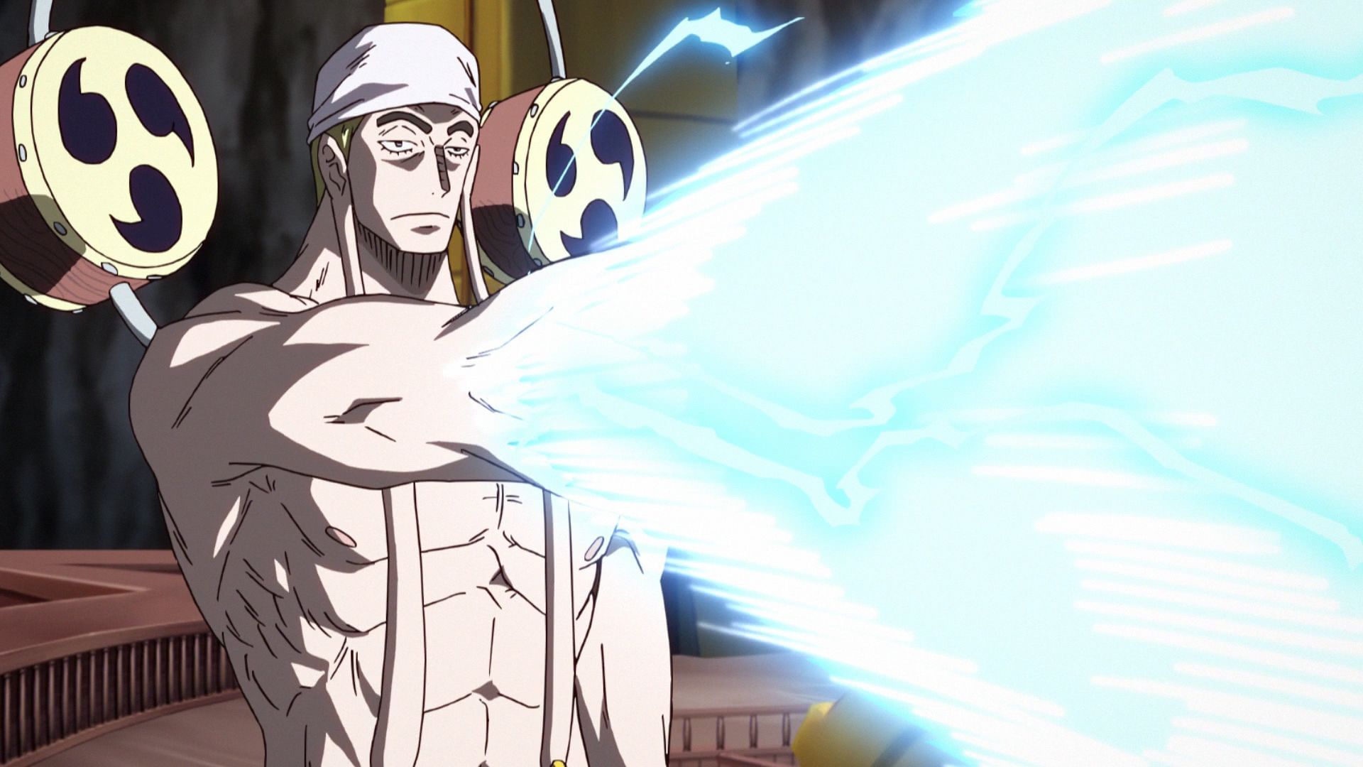 Rumble-Rumble Fruit user Enel  (Image via Toei Animation, One Piece)