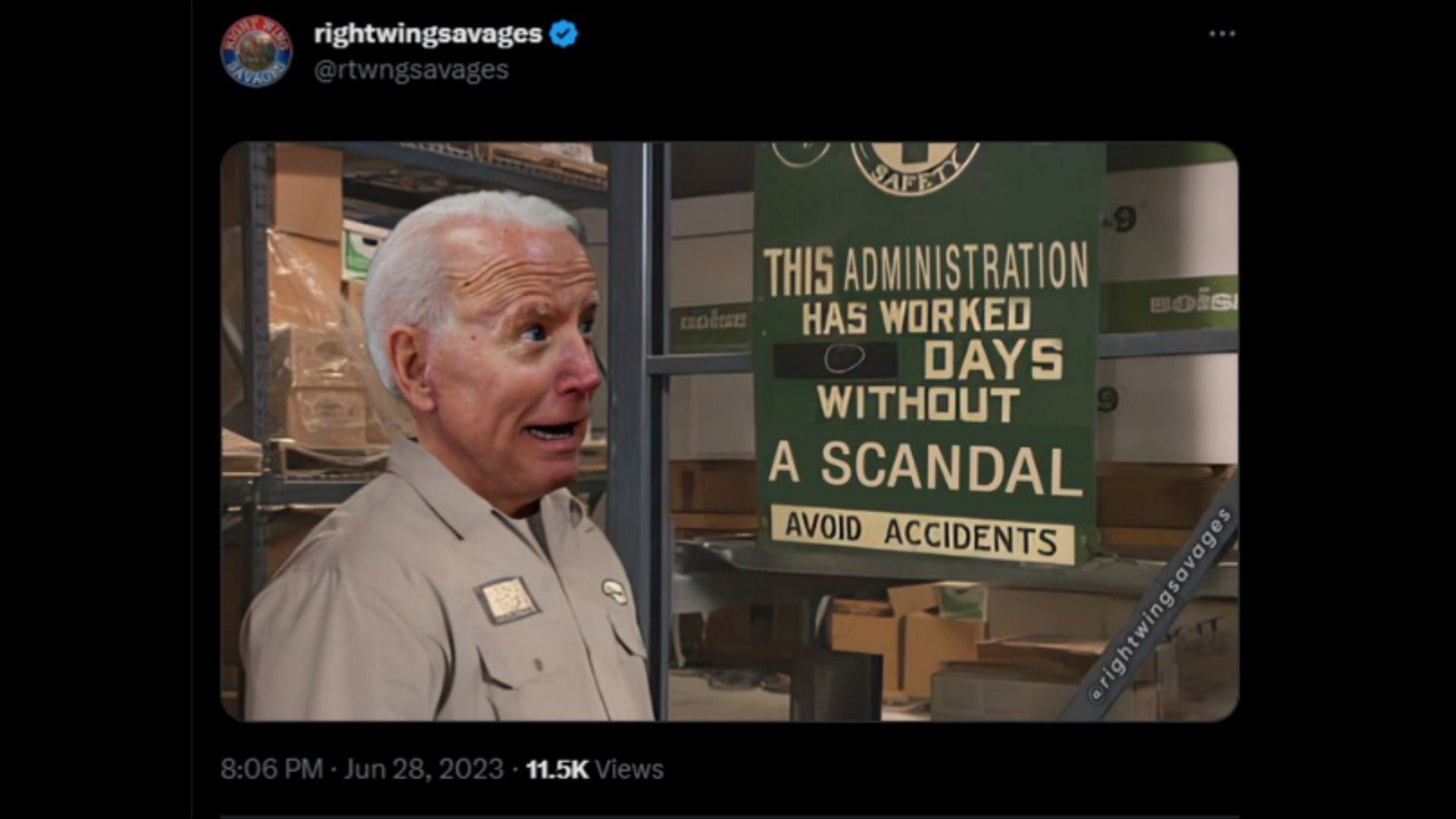 Screenshot of a Twitter user remarking on Biden&#039;s verbal slip-up. (Photo via @disclosetv/Twitter)