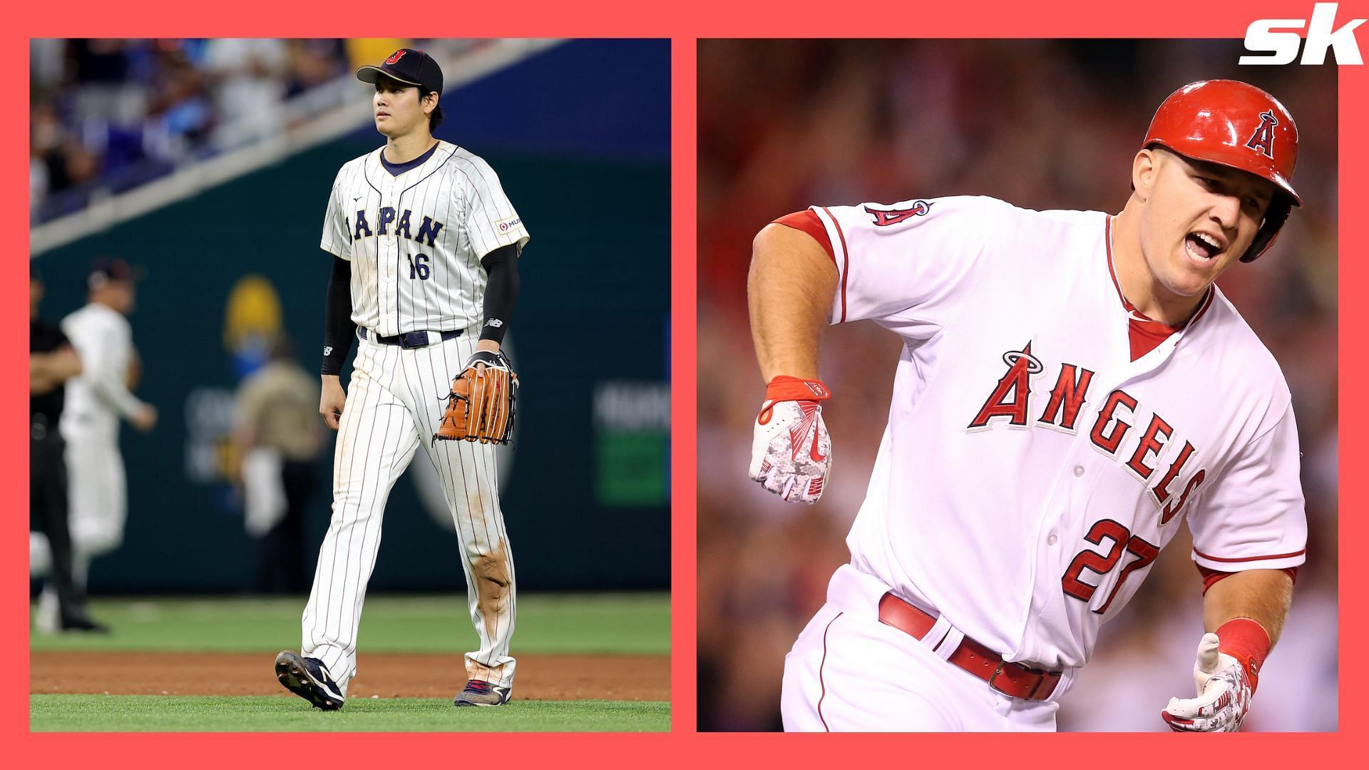 Shohei Ohtani and Mike Trout of the Los Angeles Angels