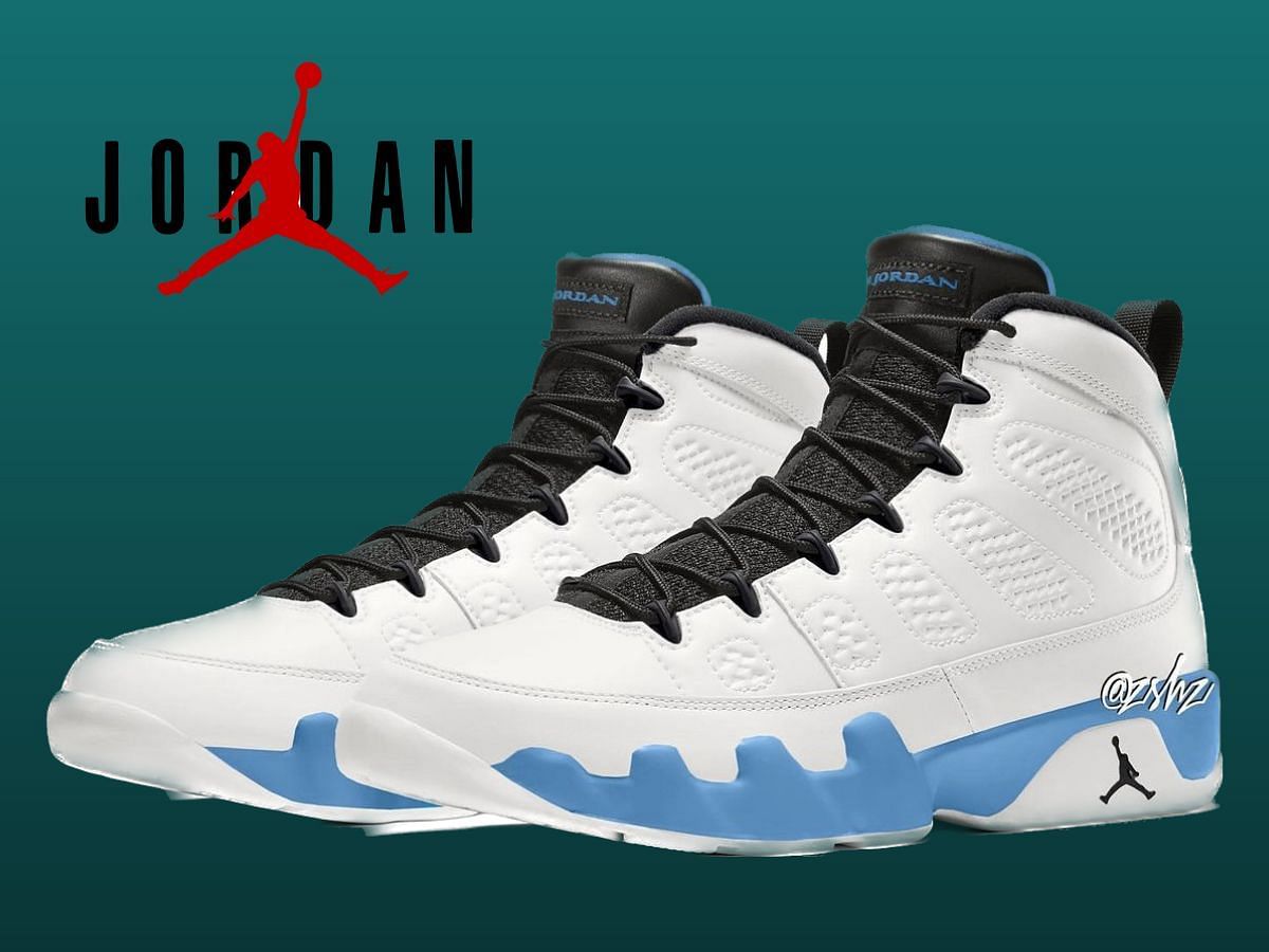 Air Jordan 9 Powder Blue shoes (Image via Sportskeeda)