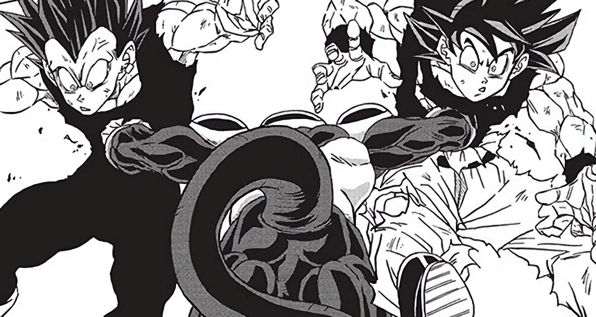 Frieza&#039;s new form leaves Goku and Vegeta astounded (Image via Akira Toriyama, Shueisha)