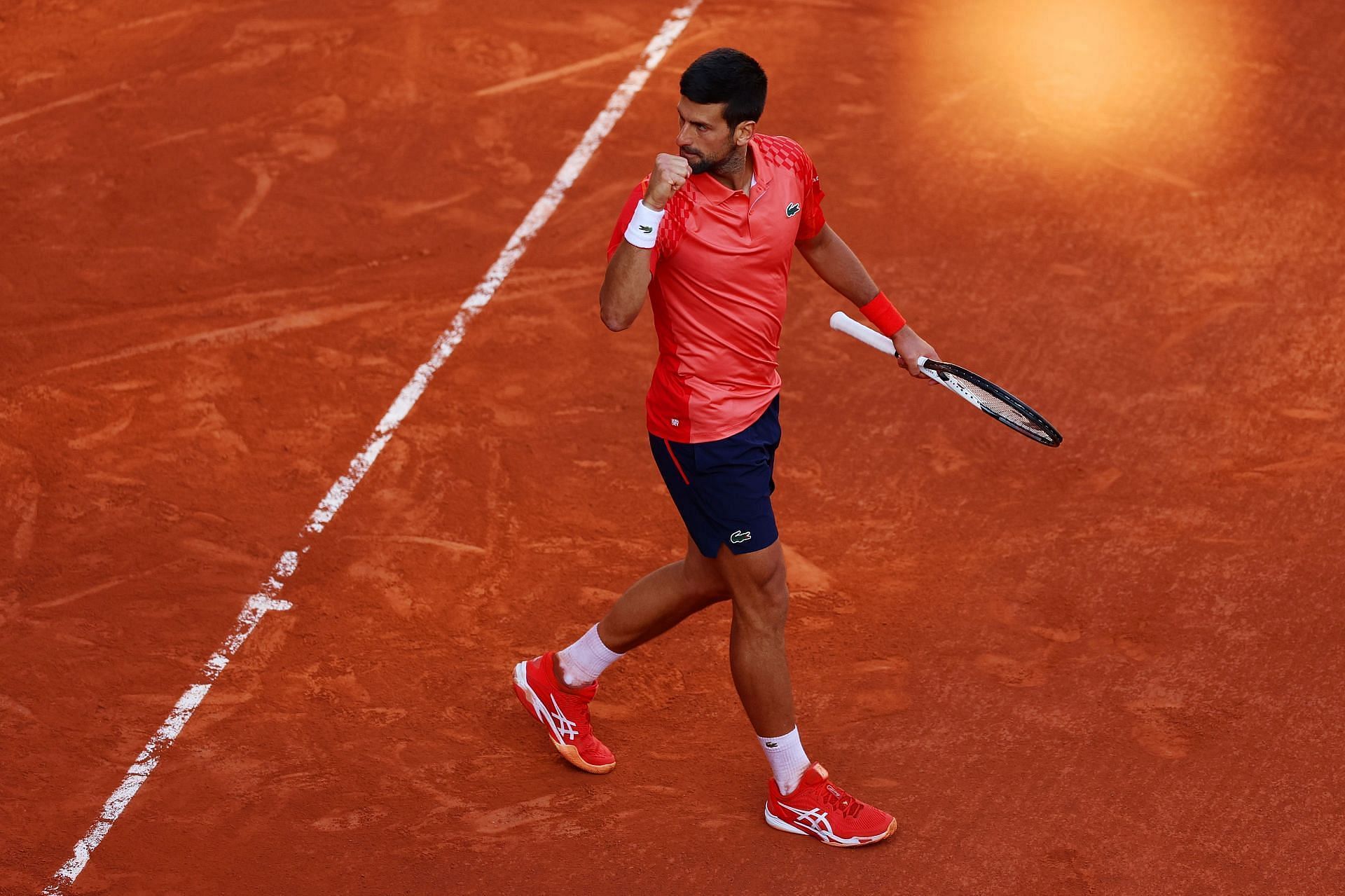 Novak Djokovic during third round at French Open 2023