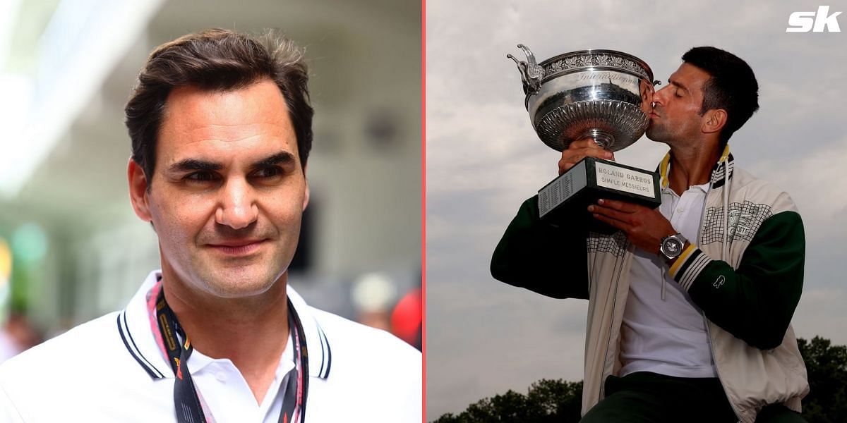 Roger Federer (L) and Novak Djokovic (R)