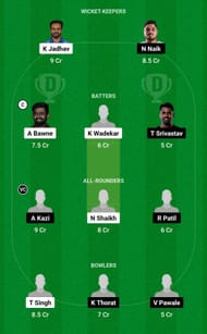 Dream11 Team for Kolhapur Tuskers vs Ratnagiri Jets - Maharashtra Premier League 2023.
