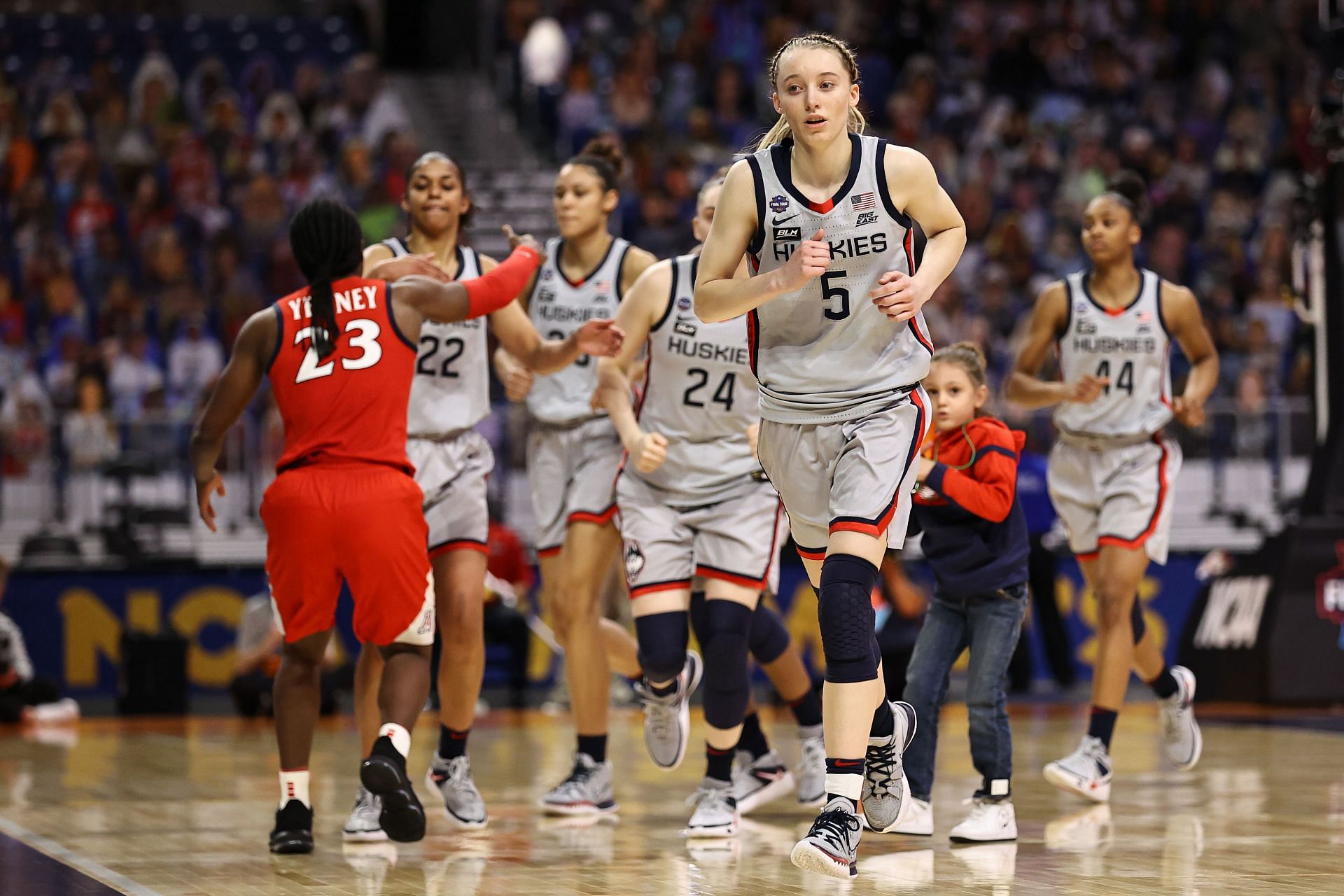 Paige Bueckers #5 of the UConn Huskies: Arizona v Connecticut