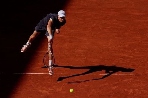 Jannik Sinner in action at the French Open