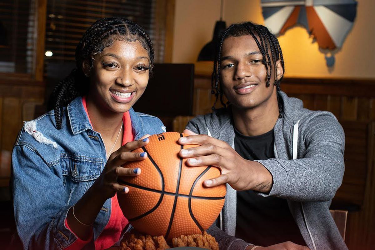 Angel Reese, left, and her brother Julian Reese