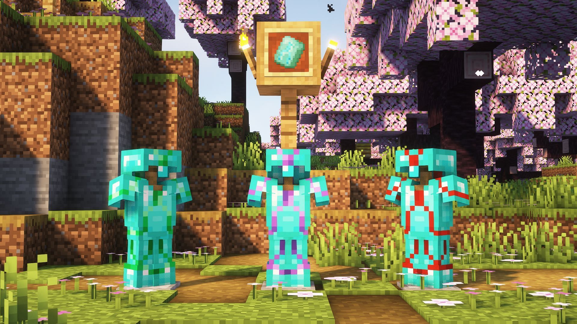 Diamond armors with the tide armor trim (Image via Mojang)