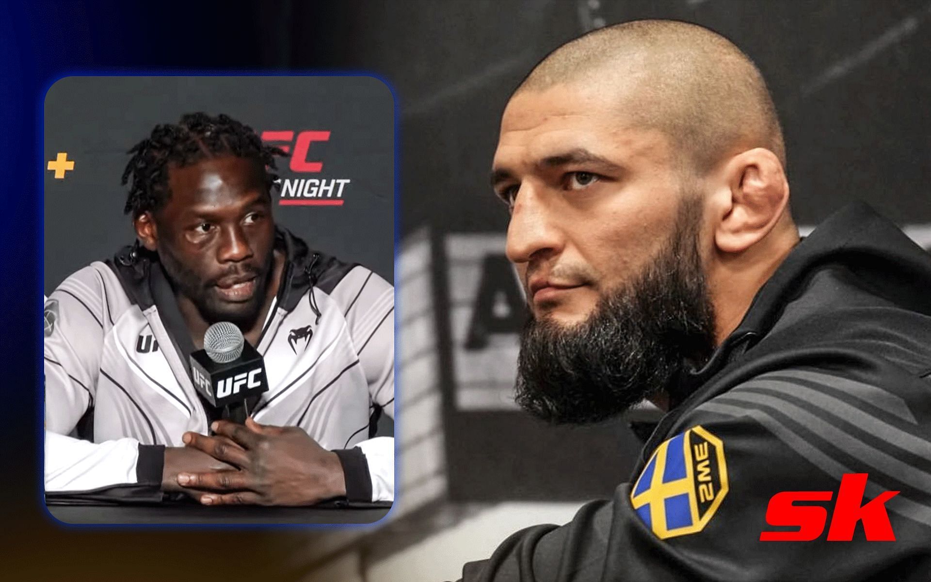 Jared Cannonier speaks on possibly fighting Khamzat Chimaev [Image credits:@UFC on YouTube and @khamzat_chimaev on Instagram]