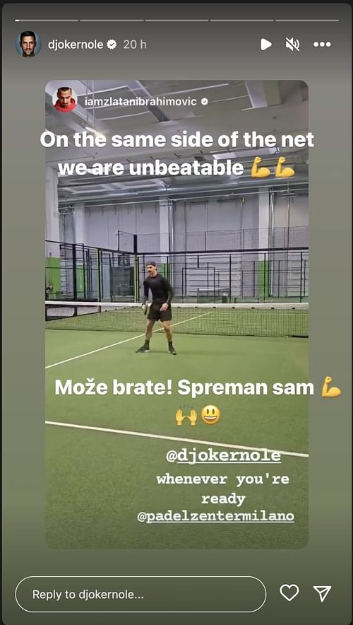 The Serb's Instagram story