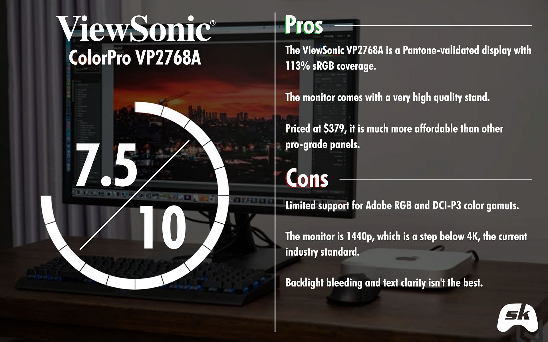 The ViewSonic ColorPro VP268A is a decent monitor for professionals (Image via Sportskeeda)