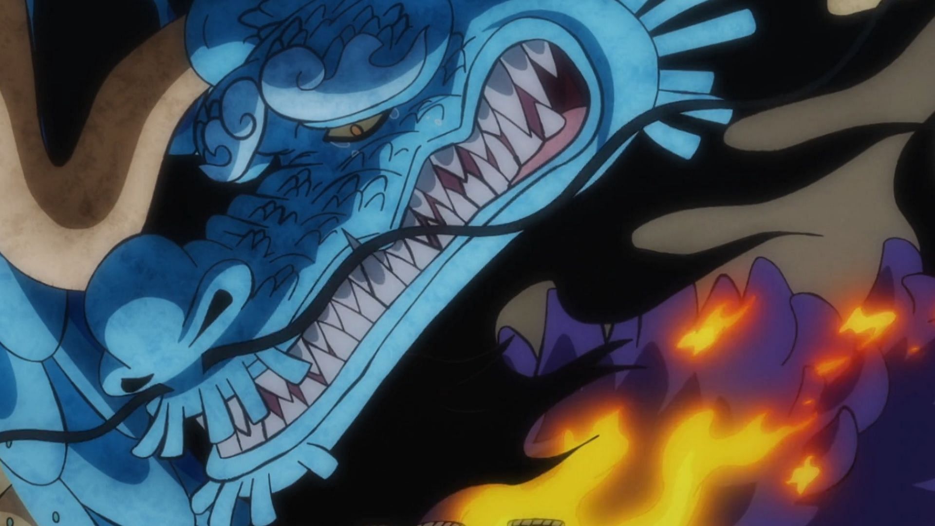 Kaido crying in One Piece episode 1064 (Image via Toei Animation)