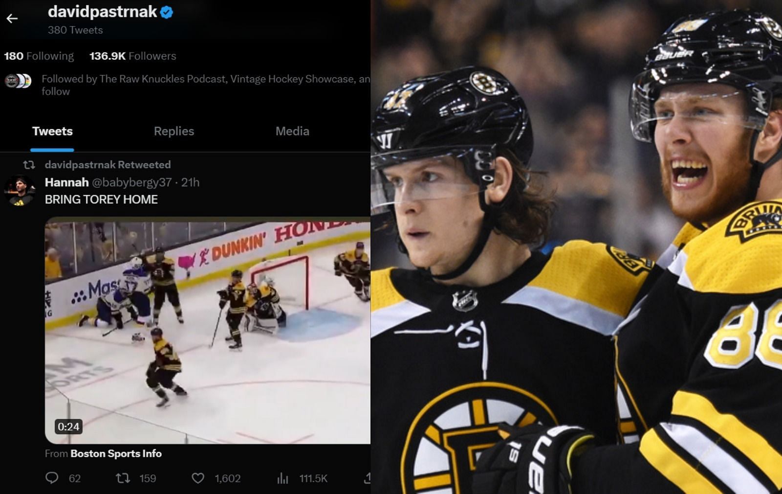 Does David Pastrnak want Torey Krug back in the Boston Bruins lineup?