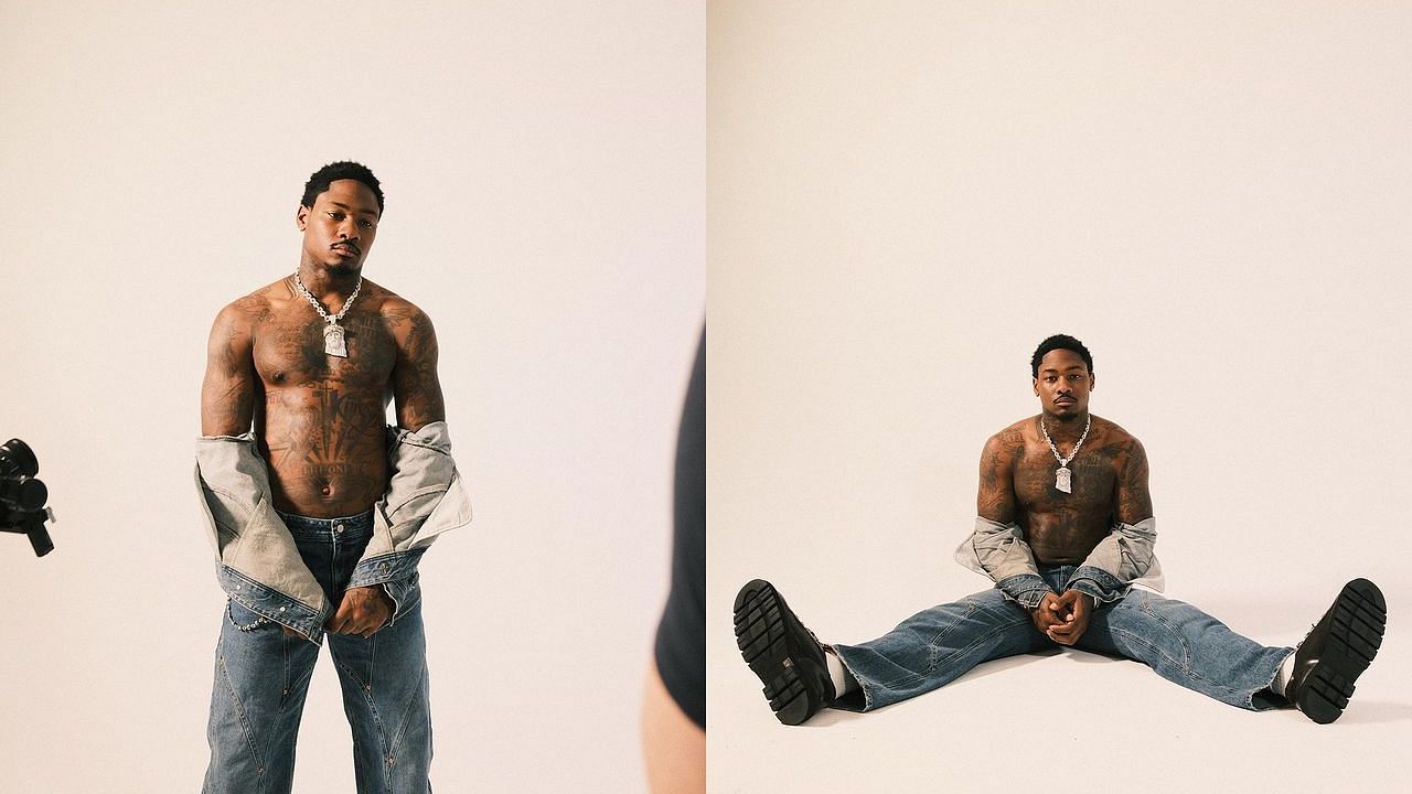 Stefon Diggs posing for Vogue - images via Instagram