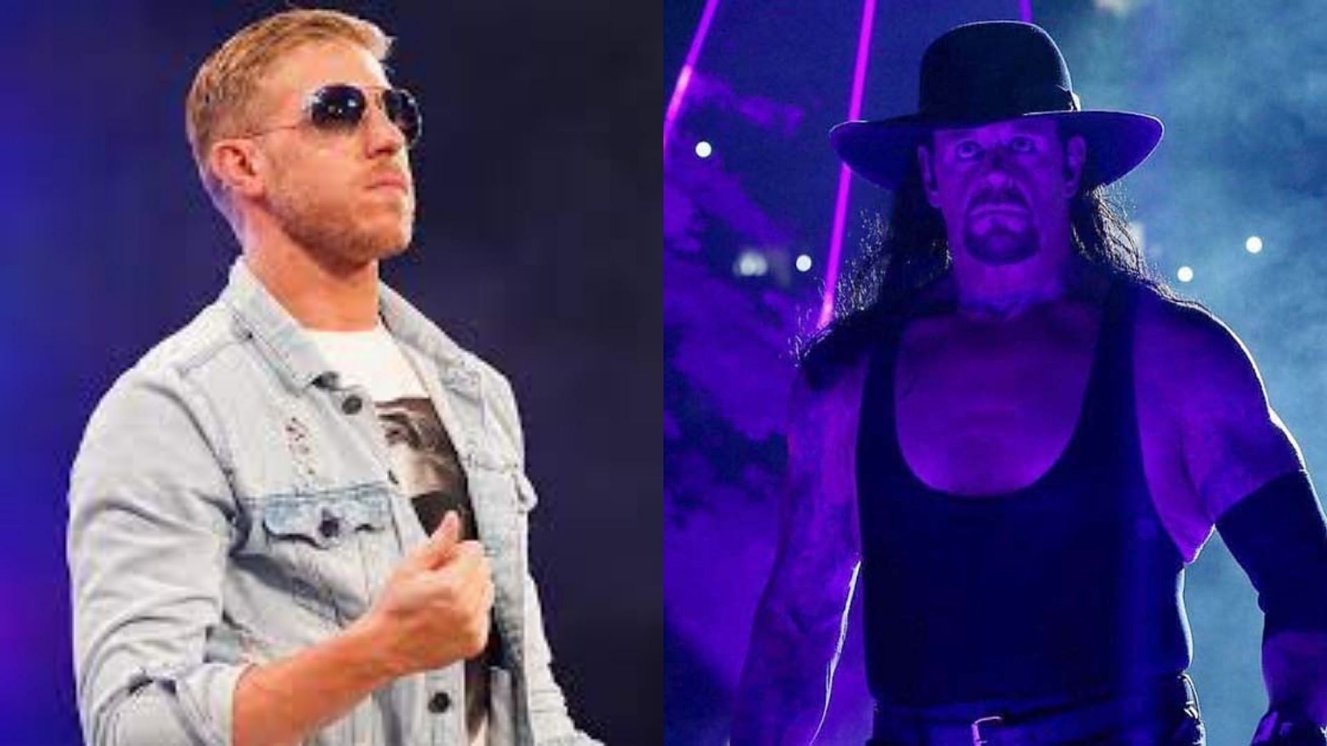 Orange Cassidy (left) and The Undertaker (right).