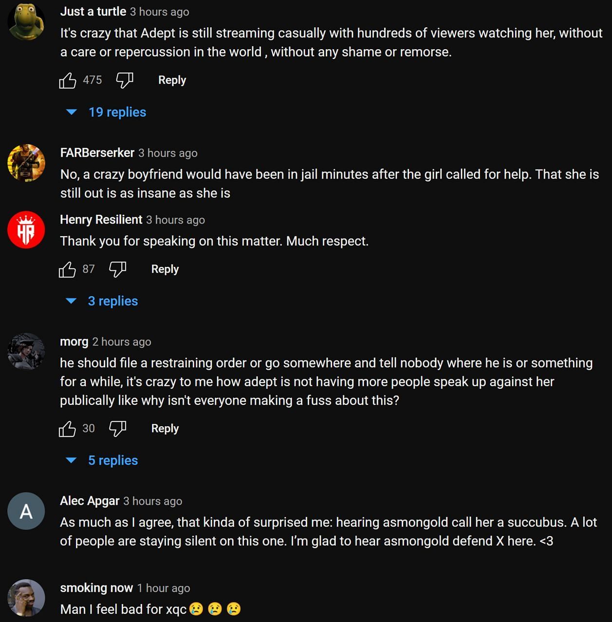 Fans in the YouTube comments section react to the streamer&#039;s take (Image via Asmongold Clips/YouTube)