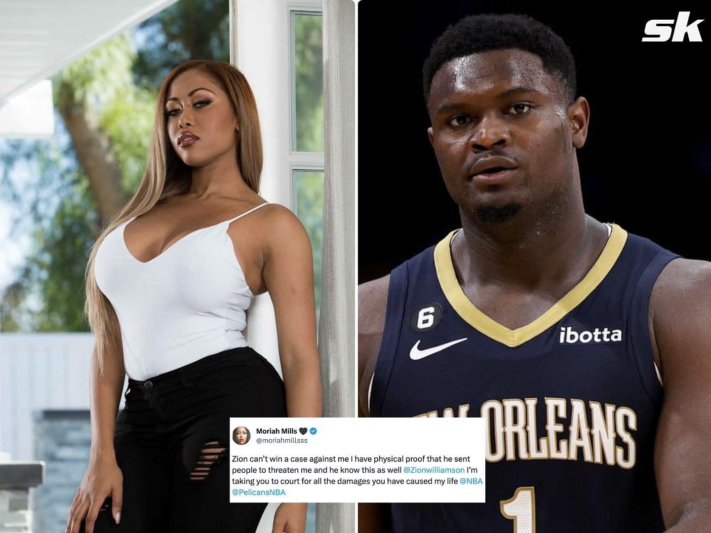Moriah Mills claims she will take Zion Williamson to court