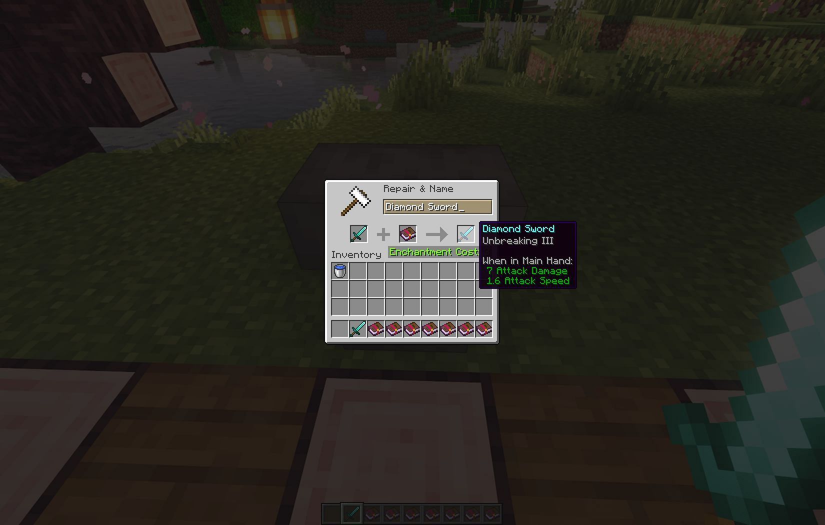With this enchantment, increase the durability of your sword (mage via Mojang)