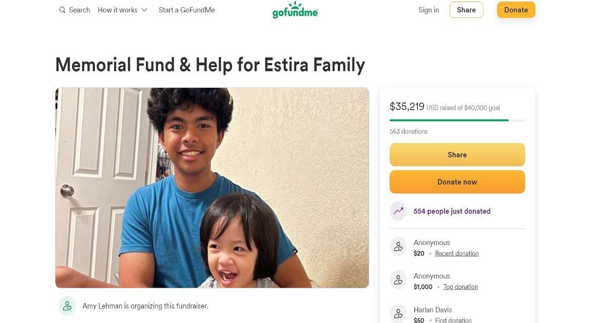 The GoFundMe was set up to help the teen&#039;s family (Image via GoFundMe)