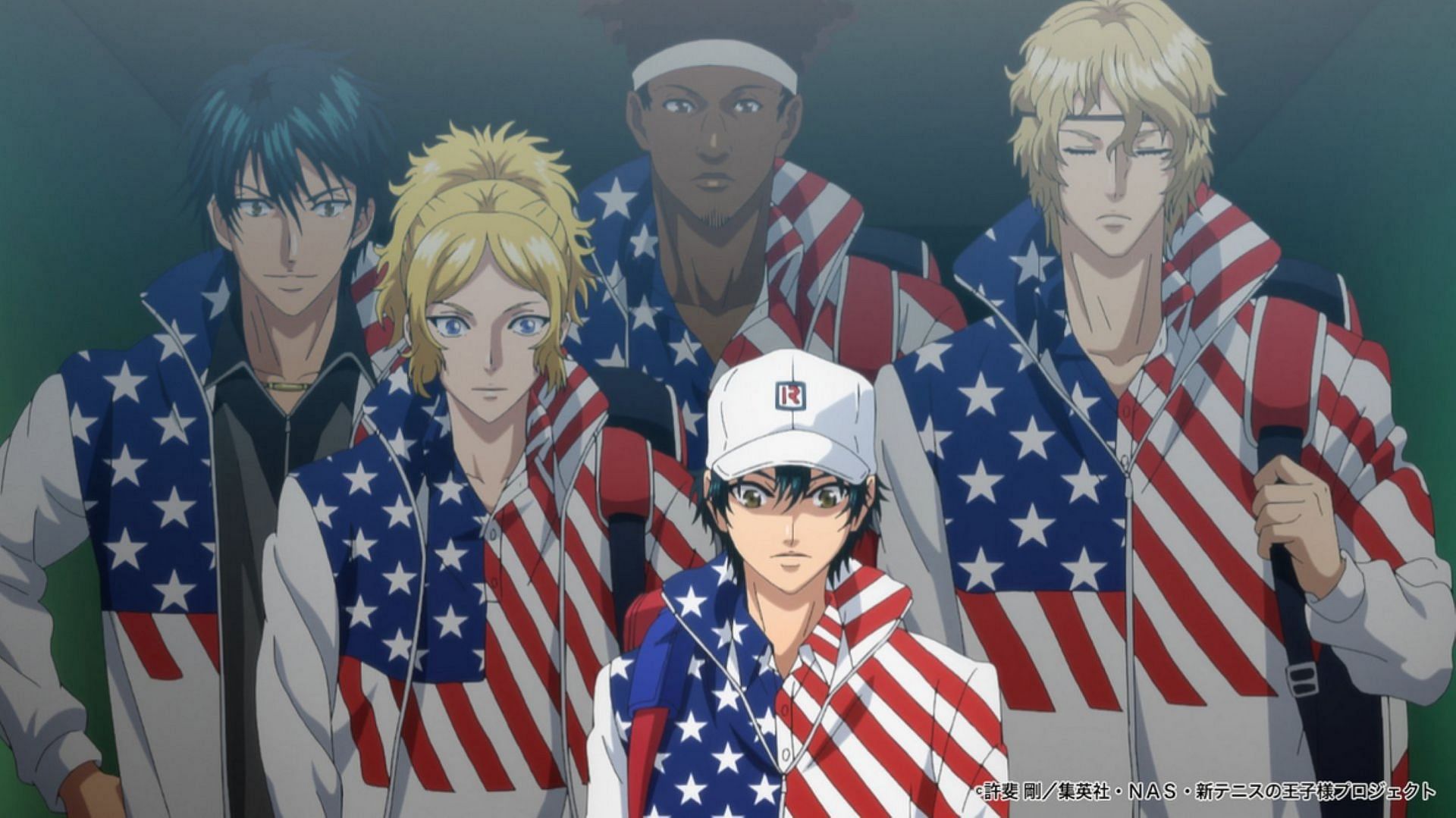 The new Team USA for the U-17 in New Prince of Tennis (Image via M.S.C./Studio Kai)