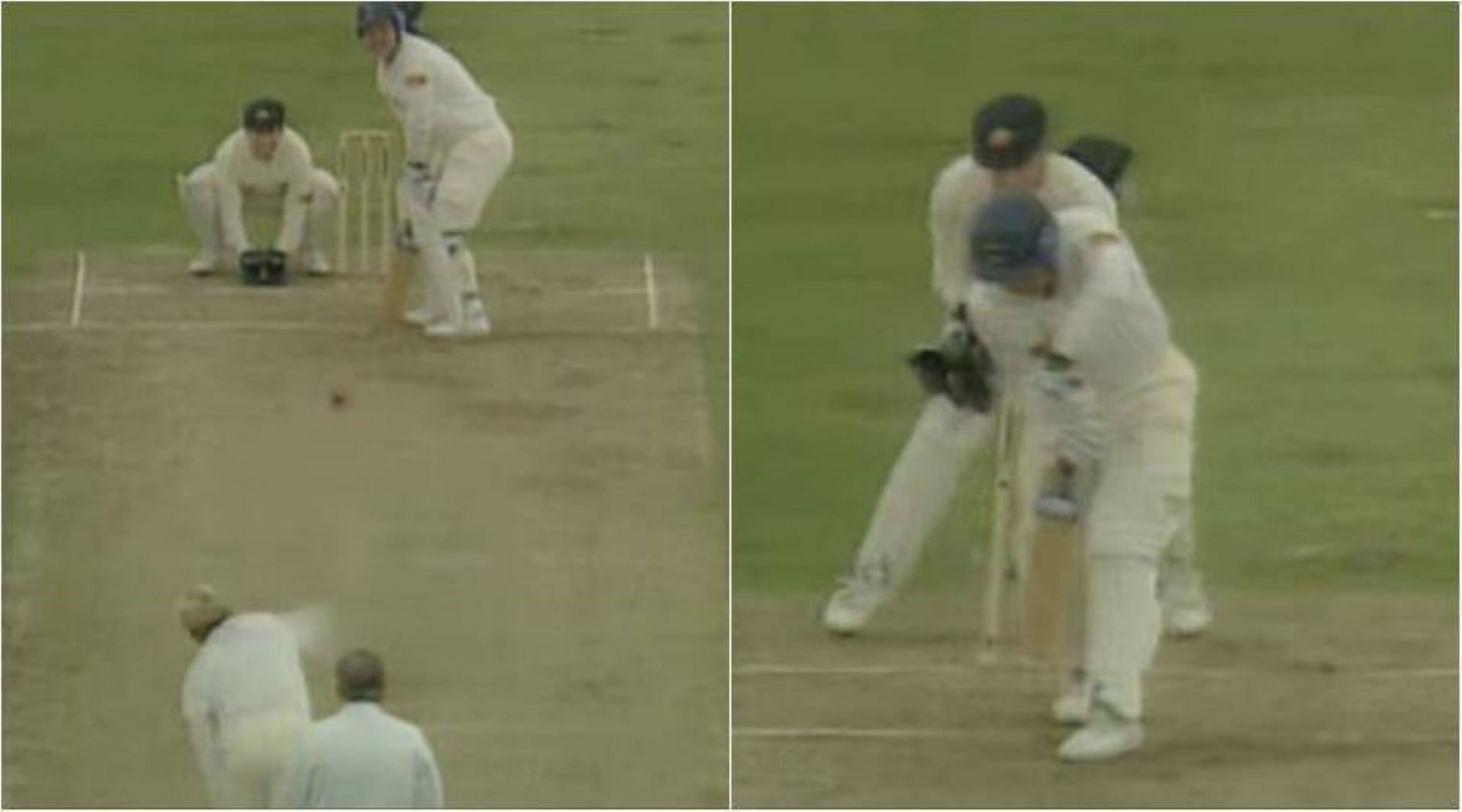 Shane Warne bowling Mike Gatting around his legs