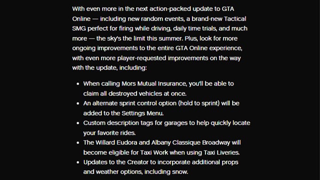 Top 5 things coming to GTA Online in new San Andreas Mercenaries update