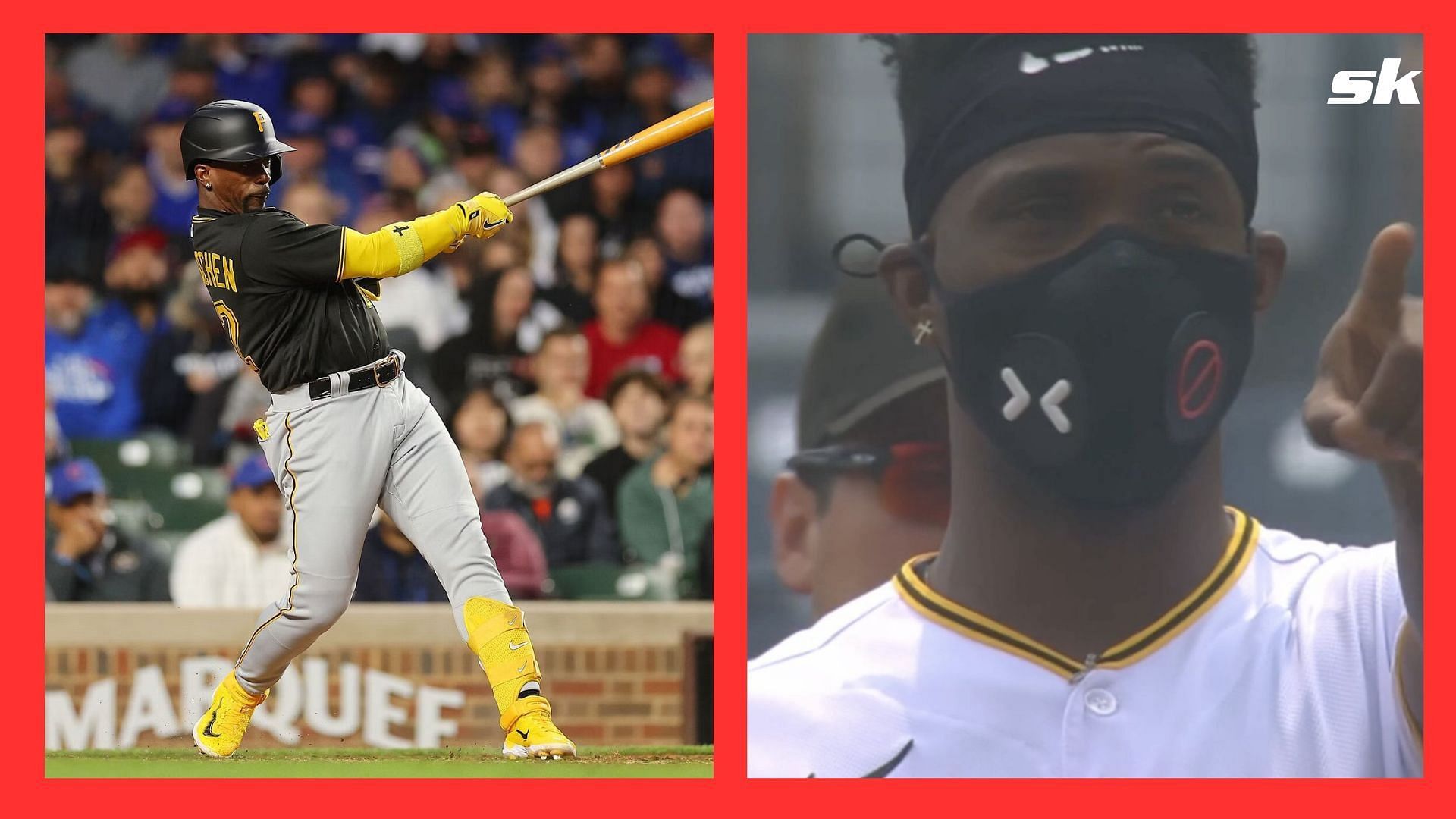 Pittsburgh Pirates player wears face mask during game that was