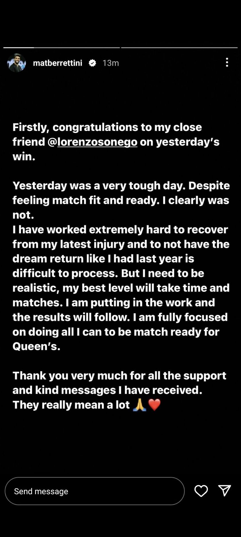 Matteo Berrettini after shock Stuttgart defeat: 