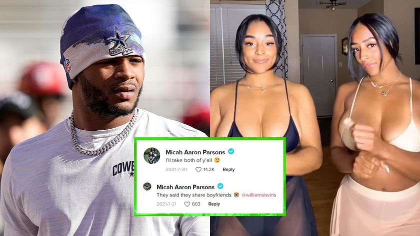 When Cowboys' Micah Parsons was ready to risk it all for TikTok twins in  viral video - 'I'll take both of y'all'