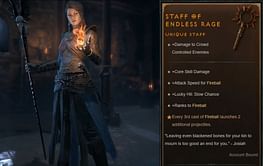 Staff of Endless Rage in Diablo 4: How to get, Unique Effects, Affixes, and more