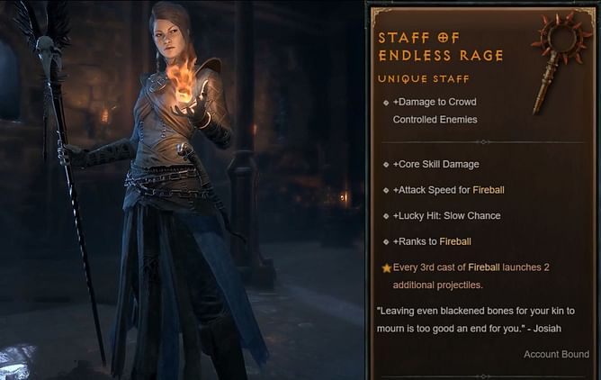 Staff of Endless Rage in Diablo 4: How to get, Unique Effects, Affixes, and more