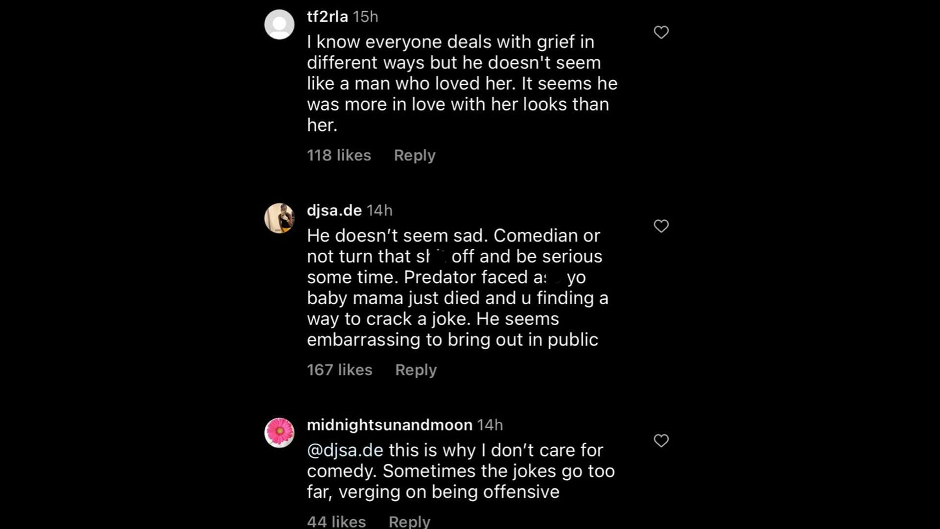 Screenshot of internet users remarking on Young&#039;s speech at Jacky Oh&#039;s funeral. (Photo via @TheNeighborhoodTalk/Instagram)