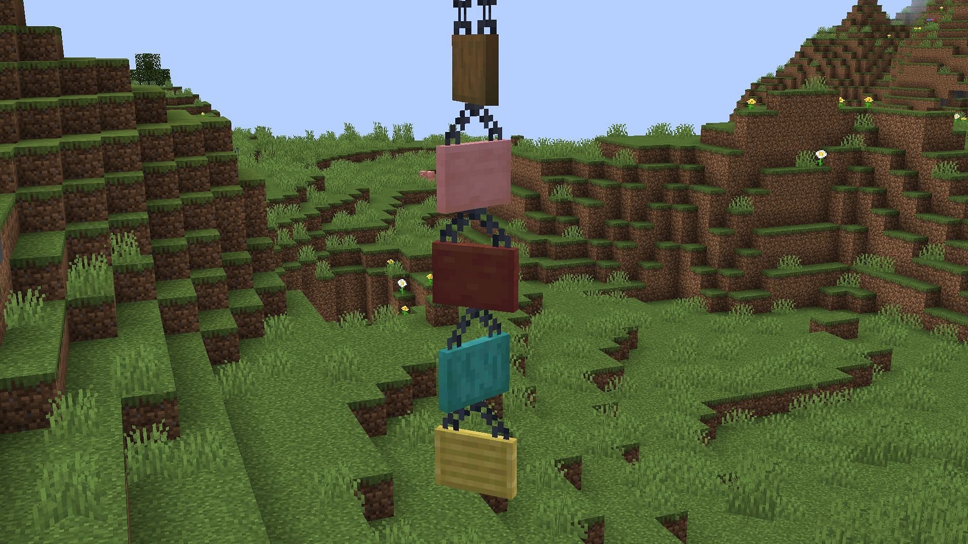 Minecraft 1.20 update brings new hanging signs to the game (Image via Mojang)