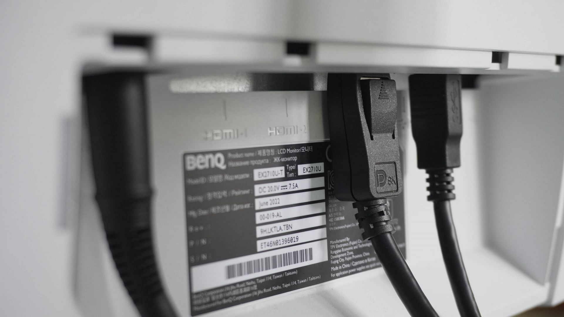 The connectivity options in the BenQ Mobiuz EX2710U (Image via Sportskeeda)