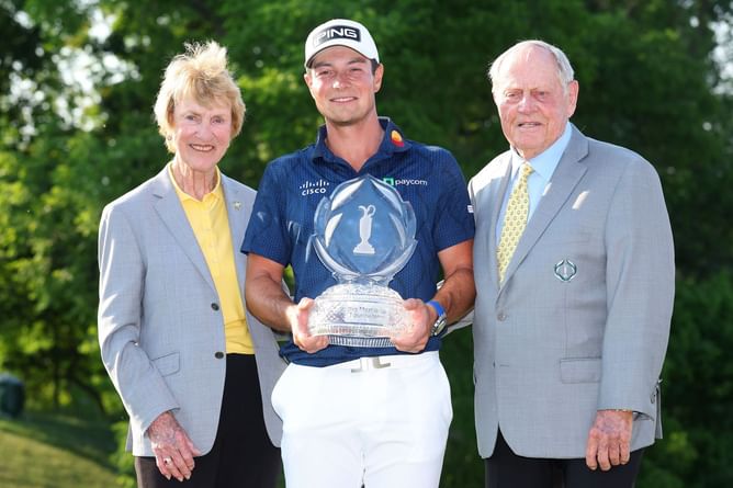 Watch: Viktor Hovland and Jack Nicklaus share hilarious moments at the Memorial Tournament 2023 presentation ceremony