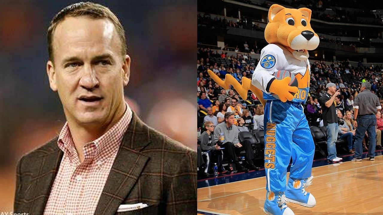 Peyton Manning once threw a pass to the Denver Nuggets mascot, Rocky, who proceeded to drop it. 