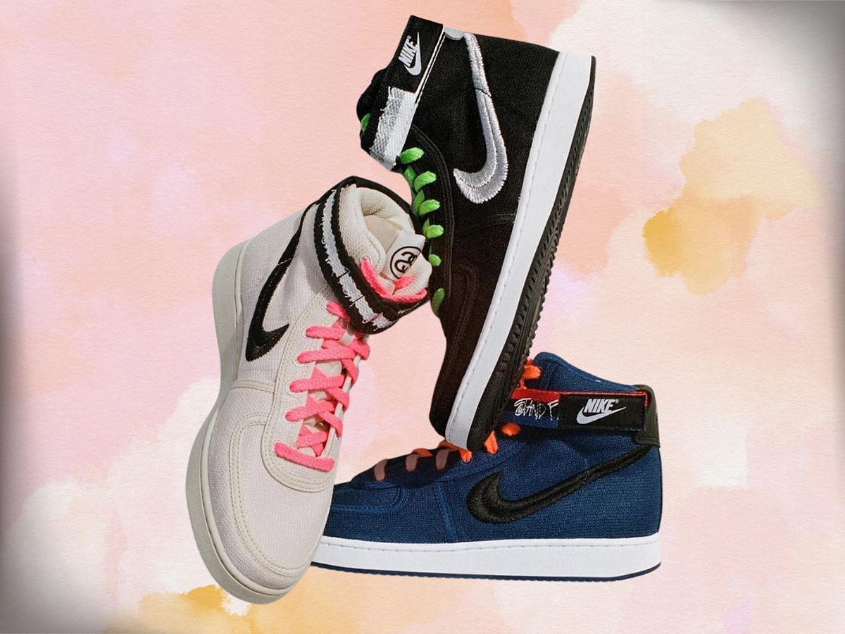 Stussy x Nike Vandal High sneaker collection (Image via Uptodate)