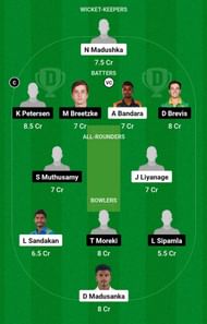 SL-A vs SA-A Dream11 Prediction, Match 2, Grand League Team
