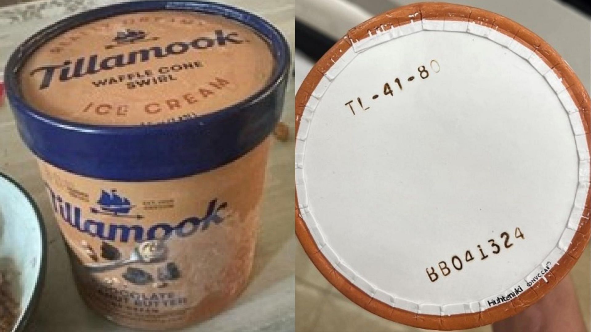 The recalled Tillamook Waffle Cone Swirl ice cream can be discarded or returned to the store of purchase for a full refund (Image via Food and Drug Administration)