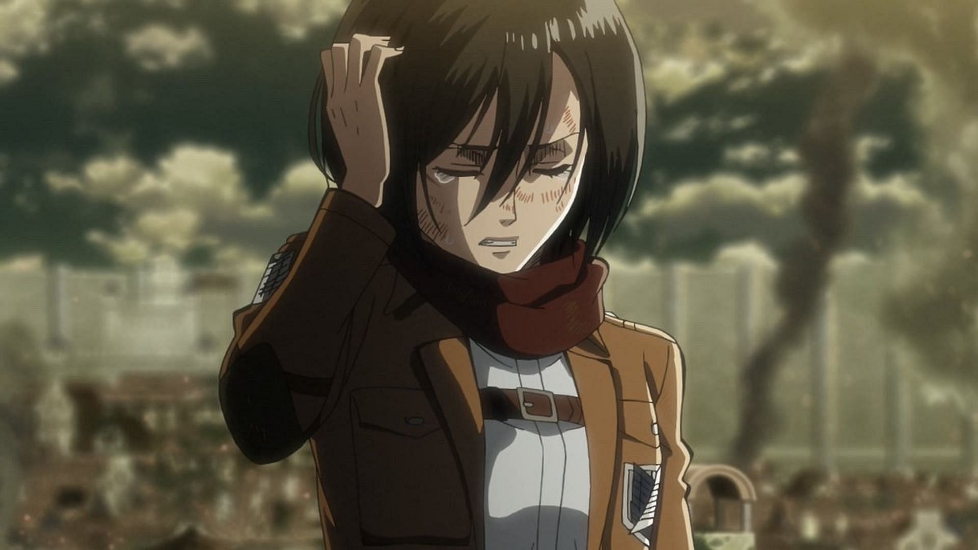 Mikasa getting a headache (Image via Funimation)