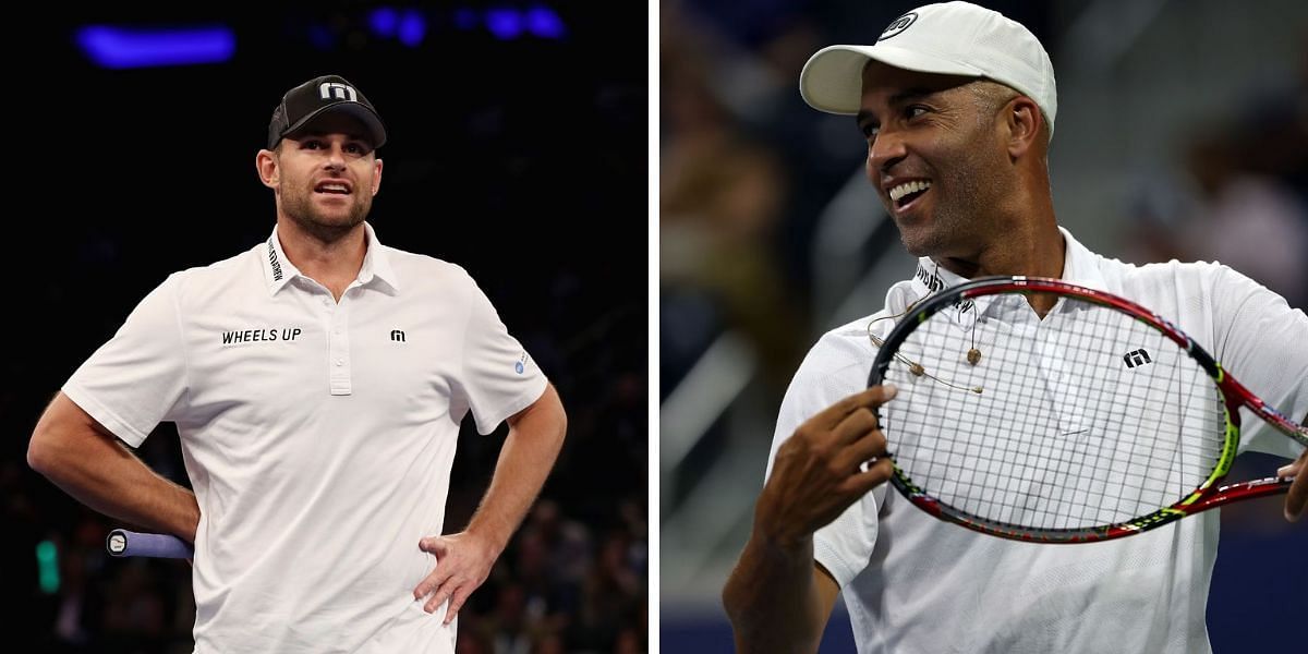 Andy Roddick (L) and James Blake