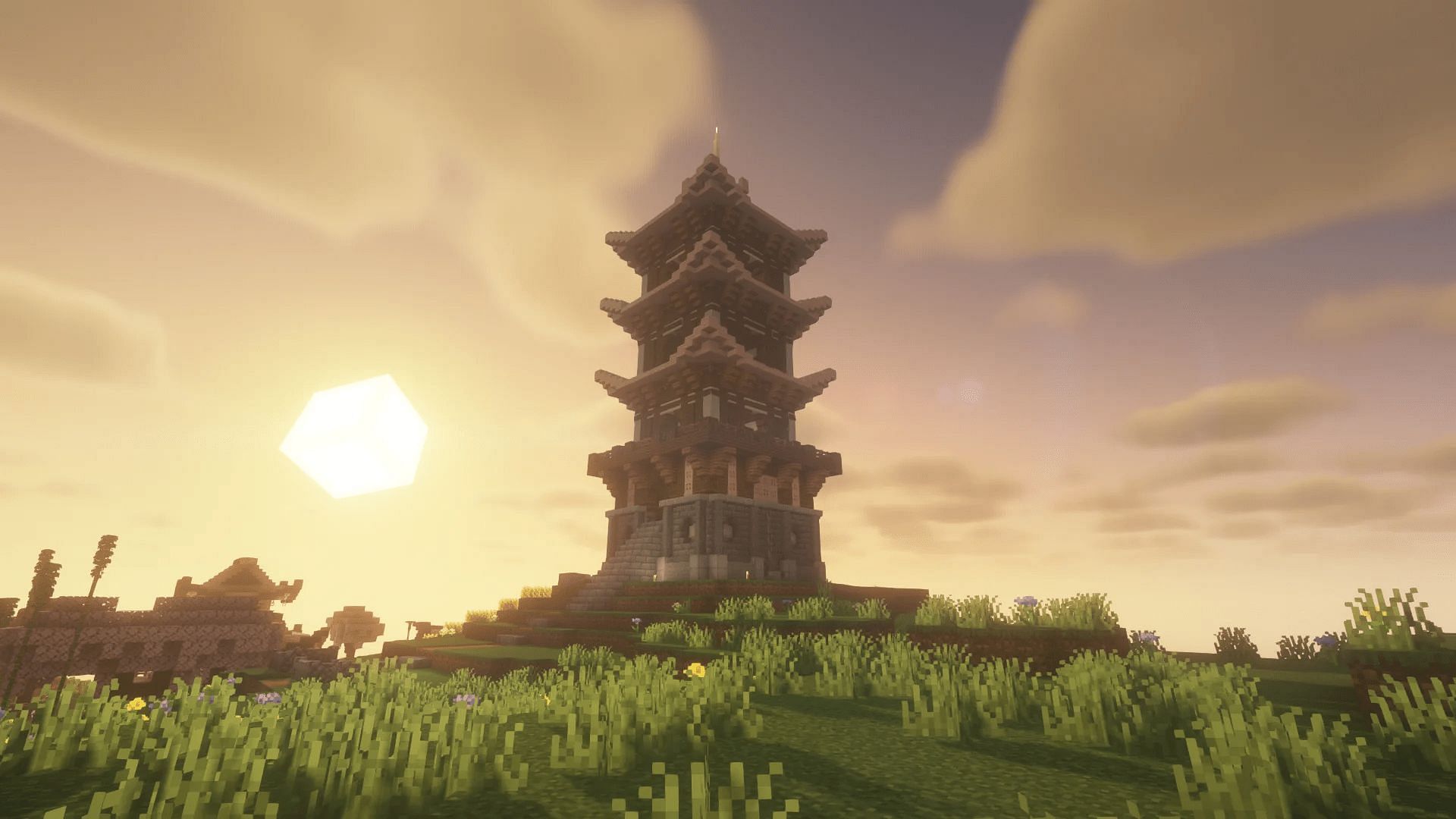 How to Build Simple JAPANESE PAGODA [Minecraft Tutorial] 