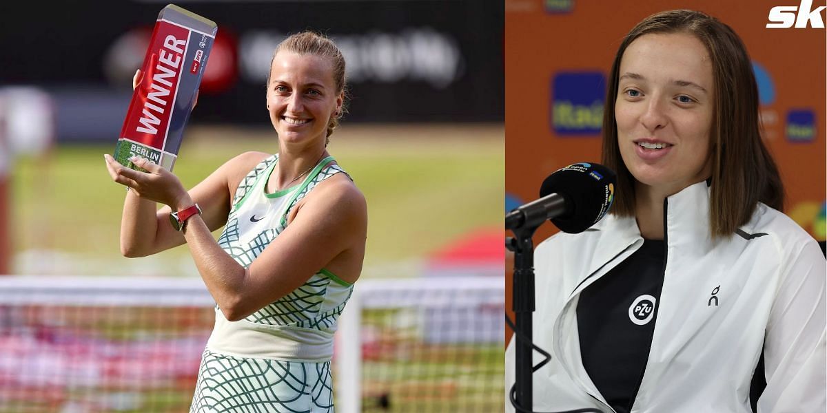 Iga Swiatek congratulates Petra Kvitova