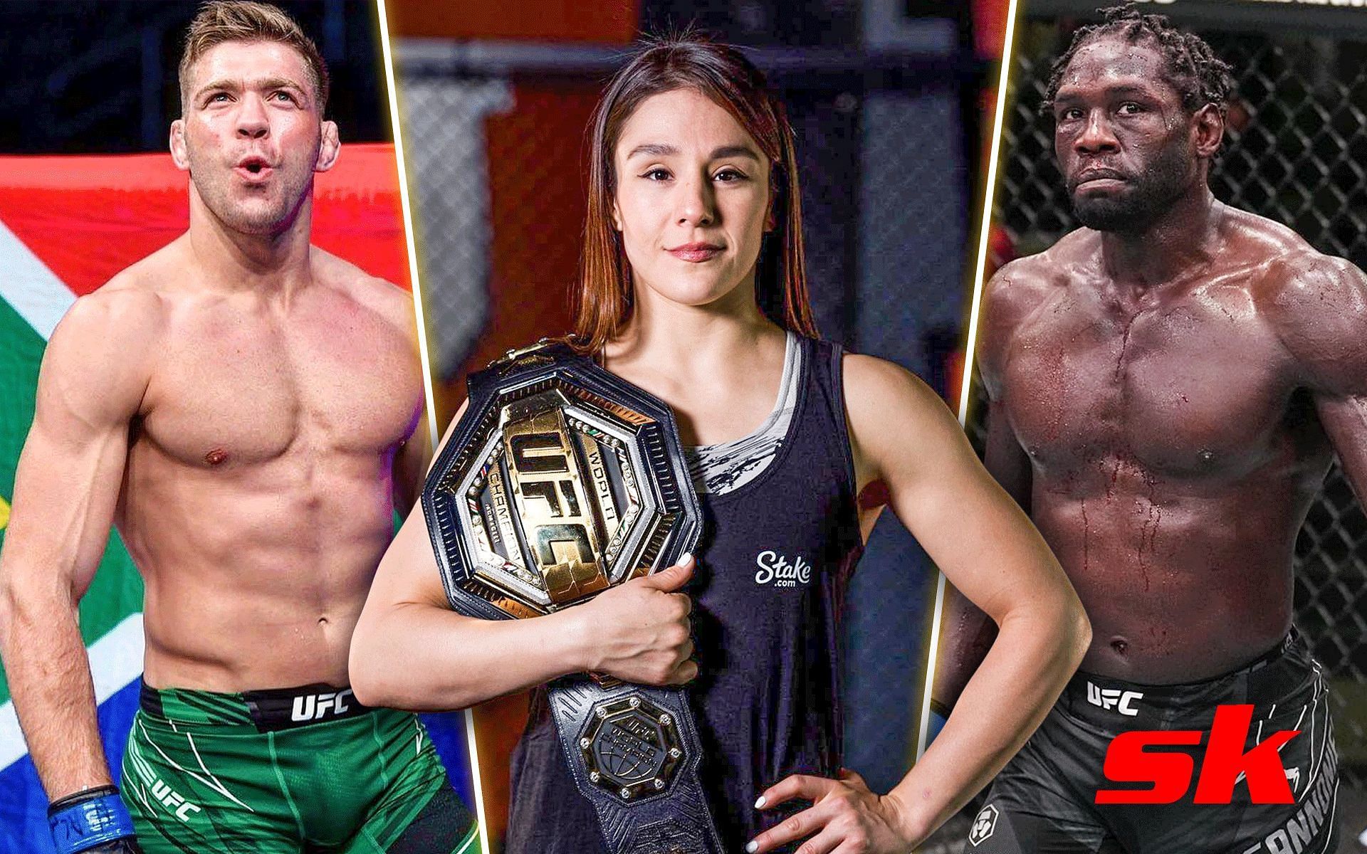 From the left- Dricus Du Plessis, Alexa Grasso and Jared Cannonier [Image credits: @ufc, @dricusduplessis and @alexa_grasso on Instagram]