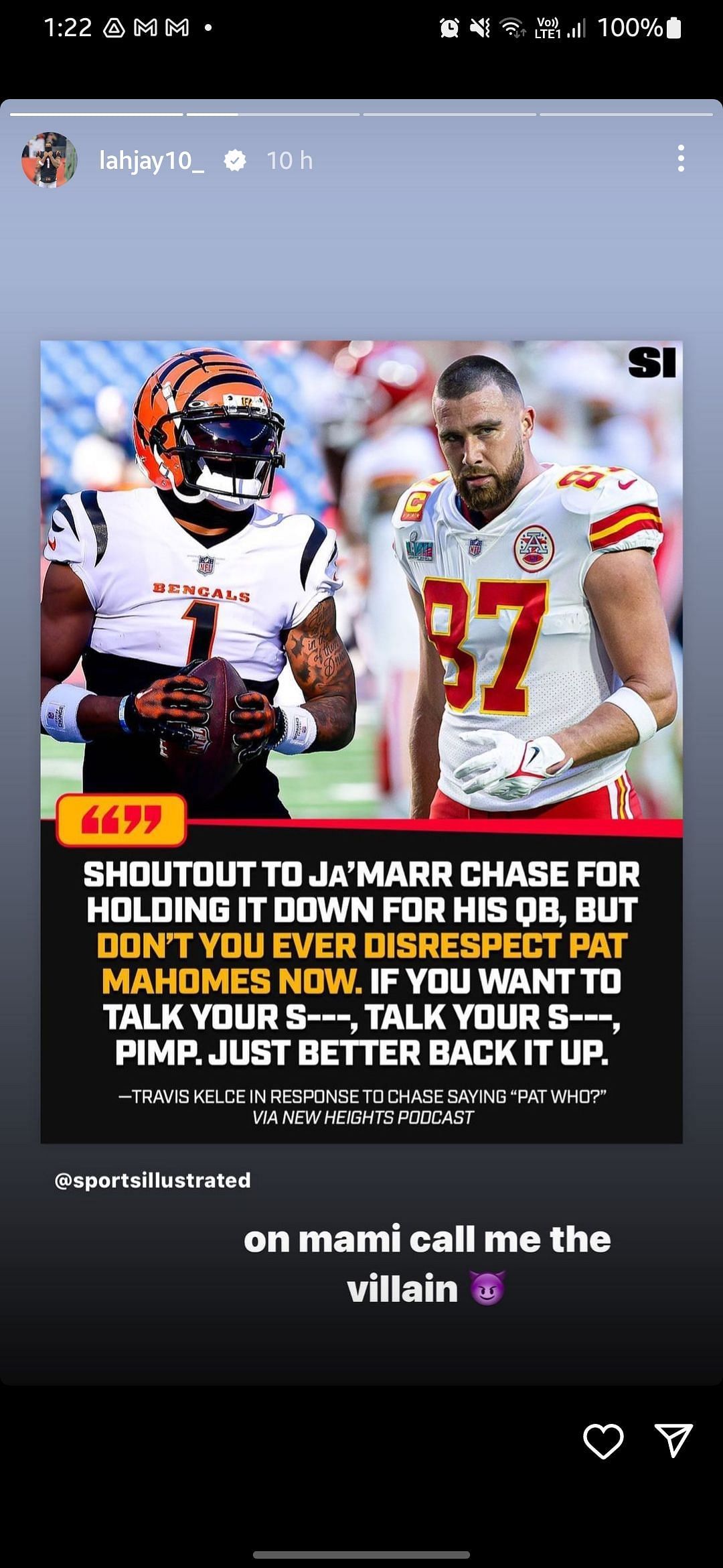 Chase&#039;s response to Kelce&#039;s &quot;pimp&quot; comments