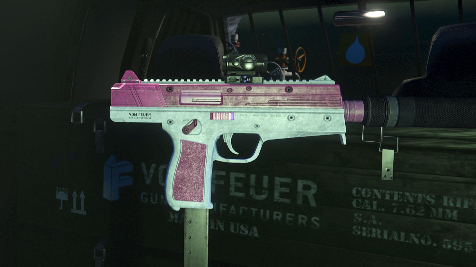 The new gun with some random customization features put on it