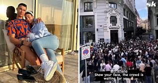 "Number 7 is currently available" - Fans react as Cristiano Ronaldo and Georgina Rodriguez are greeted by supporters on their return to Madrid