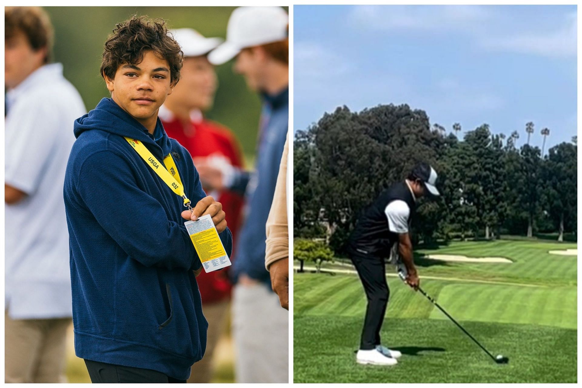 Charlie Woods was seen practicing at the Riviera Golf Club and enjoying the US Open Round 1 at LACC( Image via twitter.com/usopengolf and instagram.com/waldlucas