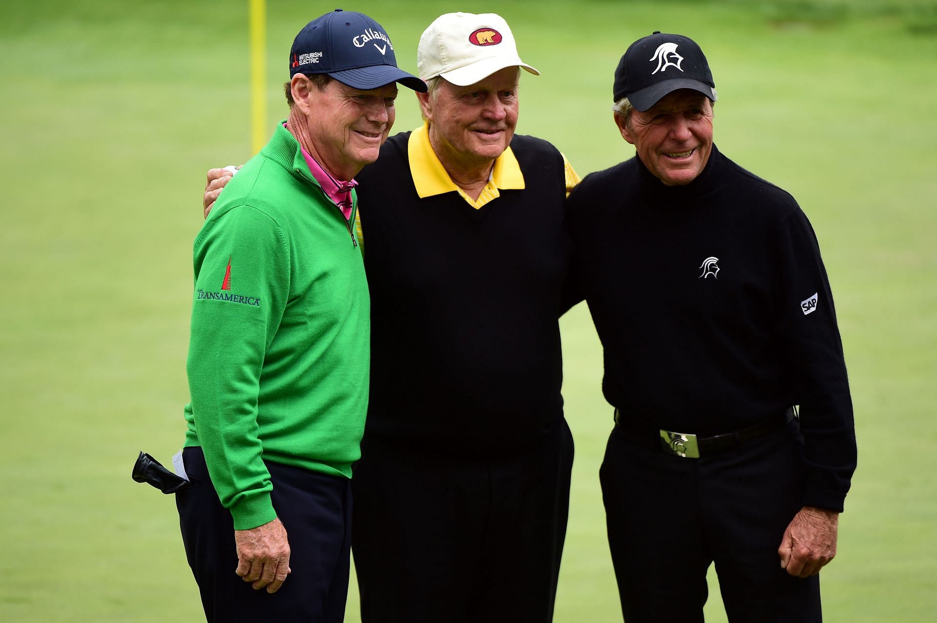 Tom Watson, Jack Nicklaus and Gary Player (via Getty Images)